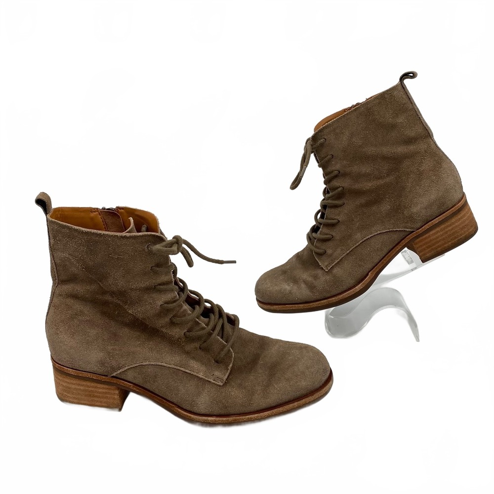 Kork-Ease Ankle Boots Lace Up 8 | Women's Brown Suede